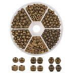 Beadthoven 360pcs 6 Style Antique Bronze Mixed Style Spacer Beads Tibetan Alloy Tube Round Barrel Column Metal Spacers for Jewelry Necklace Bracelet Making - color: Antique Bronze-Barrel-6styles