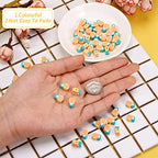 50PCS Handmade Polymer Clay Beads Pineapple Slice Shape Loose Beads Fruit Theme Spacer Beads for DIY Bracelet Necklace Earring Charm Jewelry Making Hole 1.6mm - color: Pineapple