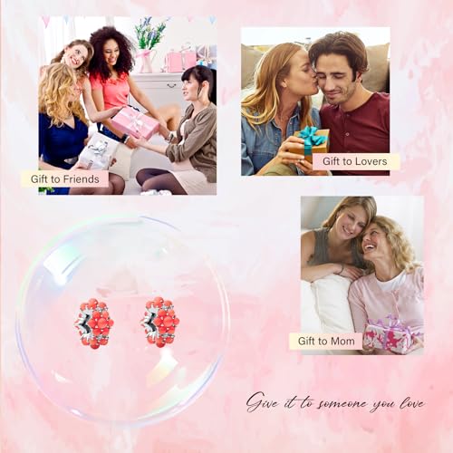 Clip Stopper Spacer Charms for Bracelets Necklaces, Compatible with Pandora,Jewery Mking DIY - style: Pink Coral Stopper