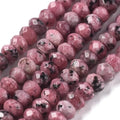 115pcs Faceted Natural Jade Stone Beads 4x2mm Dyed Stone Rondelle Disk Loose Spacer Beads for Jewelry Making Design Friendship Bracelet Necklace Keychain Lanyard Ornament, Pale Violet Red - color: Pale Violet Red