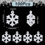 SUNNYCLUE 1 Box 100Pcs Snowflakes Christmas Charm Winter Charms Bulk Resin Transparent Clear White Pink Tiny Glitter Xmas Winter Snow Shaped Small Charm for Jewelry Making Charms DIY Earring Crafts - style: Snowflake 2