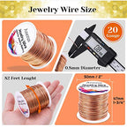 anezus 20 Gauge Jewelry Wire, 28 Yards Craft Wire Tarnish Resistant Copper Beading Wire for Jewelry Making Supplies and Crafting(Copper) - color: Copper