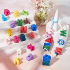 UNICRAFTALE 52Pcs 26 Styles Large Acrylic Alphabet Beads Colorful European Letters A-Z Spacer Slide Beads Blocks for Preschool Educational Learning Crafts Projects