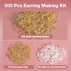 14k Gold Plated Earring Hooks for Jewelry Making, 300 Pcs Hypoallergenic DIY Earring Making Supplies Kit, Upgraded French Ear Fish Hook Earing Findings Wires Parts Hardware Pieces (Gold) - color: Gold