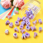 Ornaland 90-100Pcs Large Letter Beads Purple Acrylic Alphabet Letter Beads Random Mixed Alphabet Shape Bead for Bracelets Keychains Jewelry Lanyards Making(Medium Purple) - color: Medium Purple