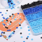 3500pcs Blue Clay Beads for Bracelets Making 6mm Heishi Beads Polymer Flat Round Disc Clay for Jewelry Making Blue Bead Crafts - color: Blue