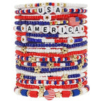 Twinfree Bohemia Beaded Bracelet for Women, Polymer Clay Stretch Bracelets - color: color 3