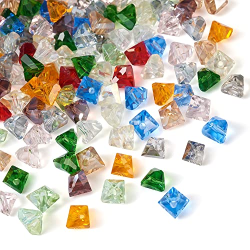Cheriswelry 165Pcs Transparent Triangle Glass Beads 4.5mm Colorful Faceted Crystal Beads Bulk 11 Styles for DIY Necklace Bracelet Earrings Jewelry Making Crafts - color: Mixed Color-Triangle