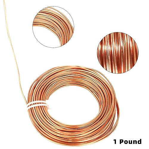 99.9% Soft Copper Wire, 10 Gauge/ 2.6 mm Diameter, 31 Feet / 9.5m, 1 Pound Spool Pure Copper Wire, Jewelry Making Wire Craft Wire - size: 10 Gauge(2.6 Mm), 1 Pound