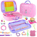 Rubber Band Bracelet Kit for Kids, Loom Bracelet Making Kit, Friendship Bracelet Kit, 400+ Pcs DIY Craft Kit for Girls Ages 6-12, Weaving Loom Set with Case, Beginner Bracelet Maker for Teens Adults