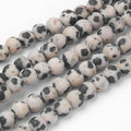85Pcs Frosted Natural Dalmatian Jasper Beads 4mm Gemstone Beads Round Stone Loose Bead for DIY Bracelets Necklace Earrings Jewelry Making - color: Natural Dalmatian Jasper-Frosted, size: 4mm