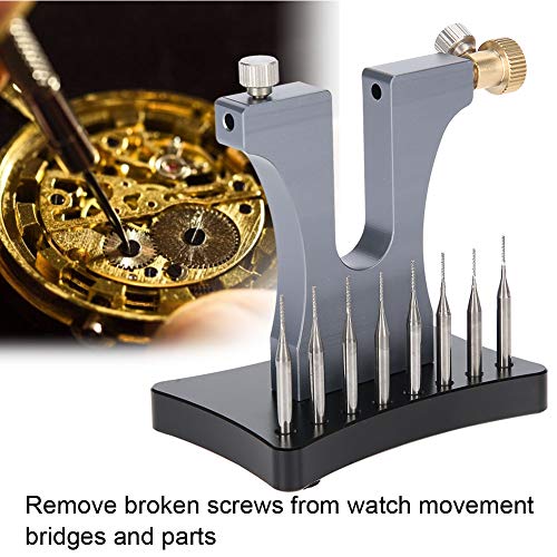 Damaged Screw Removal Tool, Broken Screw Extractor with 8 Stainless Steel Pins for Watch Repair