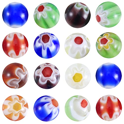 Weebee Millefiori Lampwork Glass Loose Assorted Beads Flat Flower Heart Glass Coin Round Spacer Bead for Jewelry Making 100 Pcs (Round 6mm) - color: Round 6mm