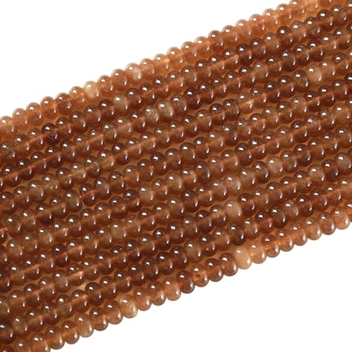 76pcs 5x8mm Natural Stone Light Gold Tourmaline Rondelle Spacer Loose Beads Abacus Disk Stone Round Loose Gemstone Beads for Jewelry Making DIY Bracelet Necklace - color: Light Gold Tourmaline Stone