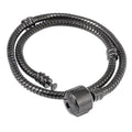 RUBYCA 5pcs 8.7" Gunmetal Black Clasp European Snake Chain Charm Bracelet fit Charm Beads DIY Gift - color: Gunmetal Black, size: 22 CM