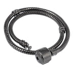 RUBYCA 5pcs 6.3" Gunmetal Black Clasp European Snake Chain Charm Bracelet fit Charm Beads DIY Gift - color: Gunmetal Black, size: 16 CM