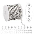 KYUNHOO 4 Meters Silver Chains for Jewelry Making Crescent Moon Shape Stainless Steel Chains Bulk with Jewelry Connectors for Women Men Make Crafts - color: Moon Silver