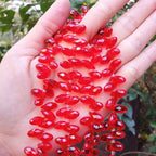 200pcs Czech 12mm Faceted Teardrop Briolette Crystal Glass Loose Beads Pendant Drop Spacer Bulk Light Siam Red for DIY Jewelry Making CCT2-6 - color: Light Siam red, size: 12x6mm - 200pcs