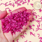 2000pcs Glass Bugle Beads, Tube Beads Bulk, Mini Long Tiny Small Waist Loose Spacer Embroidery Beaded for Bracelets Jewelry Making Sewing, Crafts, 2×6mm, Rose Pink - color: Rose Pink