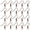 TOAOB 100pcs Earring Hooks Hypo Allergenic French Ear Wires with Ball and Coil 18mm Red Copper Fish Hook Earrings Making Supplies Jewelry Findings - color: Red copper