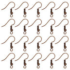 TOAOB 100pcs Earring Hooks Hypo Allergenic French Ear Wires with Ball and Coil 18mm Red Copper Fish Hook Earrings Making Supplies Jewelry Findings - color: Red copper