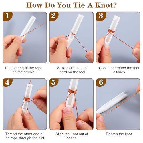 KFHENSOMR Rosary Cord Knotting Tool Dual-Head Twine Knotting Tool Rosary Making Supplies Cord Tying Kit Knot Tying Tools for Beads for Beads Making White ABS (2-Pack)