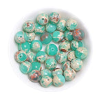 46pcs Green Imperial Jasper Beads for Jewelry Making 8mm Round Stone Beads with Snake Skin - color: Green Imperial Jasper, size: 8mm
