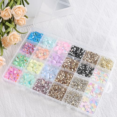 SUTOKAKA 1Pc 24 Grids Plastic Bead Organizer Largre Clear Jewelry Storage Box with Fixed Dividers Small Parts Compartment Organizer Container Case for Rhinestones Seeds Screws Earrings Organizing - size: 24