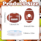 100pcs 18mm Football Beads with 5.5 Yard Elastic Rope,Acrylic Sports Beads DIY Spacer for Necklace Bracelet Keychains Handmade Jewelry Making Accessories Craft Supplies(Rugby) - color: Rugby