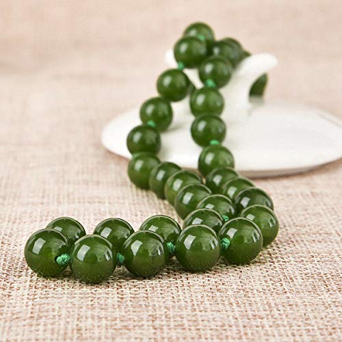 Necklaces, Pendants, 18" 36" 50" 8/10Mm Brazilian Green Jade Gemstones Round Beads Necklace Aa - (Length (Inches):18", Size:8Mm)
