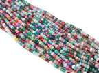Perlin Agate & Jasper Gemstone Strand Beads 4 mm Rondelle 110 Pieces Jewellery Beads Semi-Precious Stone for Jewellery Necklace Bracelet Earrings (Multicolor) - color: mixed