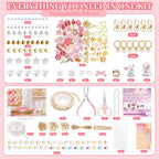 Wurosi 680 Pcs Keychain Making Kits, Pink DIY Bag Charm Kit, 78.74 Inch Chains, Key Chain Hooks, Jump Rings, Lobster Clasps, 225 Charms & Letter, Tools, Great for a Custom Gift, Party, or Family Activ - color: 680PCS Keychain Making Kit