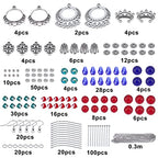 SUNNYCLUE 1 Box DIY Make 10 Pairs Chandelier Bohemian Earring Making Kit Including Flower Tibetan Style Caps Link Connector Charms Glass Beads for Adults Women DIY Earring Jewellery Making - color: 10 Pairs Chandelier Bohemian Earring Making Kit
