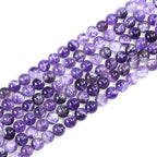 8mm Natural Amethyst Gemstone Round Loose Beads for Jewelry Making DIY Bracelets Necklace (45-48pcs/strand) - color: Amethyst, size: 8mm (15"/Strand)