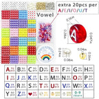 MIIIM 1920 Pcs Pony Beads Letters for Bracelets Making, Vowel-Rich Alphabet Kit with Minimized Rare Characters, 4x7mm Round Letter Beads, Numbers (Clear Colorful) - color: Round Clear Colorful