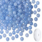 Natural Stone Beads 100pcs 8mm Blue Aquamarine Round Stone Beading Loose DIY Smooth Beads for Bracelet Necklace Earrings Making - color: Aquamarine, size: 100pcs