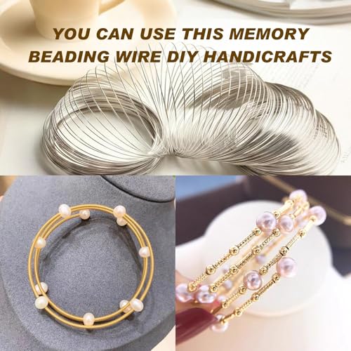 Durable Stainless Steel Jewelry Craft Wire - 500 Loops, 6 Colors Memory Beading Wire for DIY Necklace, Bracelet, Earring, Ring Making & Art Creations, 3 Yards per Roll