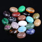 CAB Cabochon Natural Stone Beads for Jewelry Making - Oval, Random Color, Crystal Quartz - Size 15x20 mm, 20 Pieces - size: 15x20mm