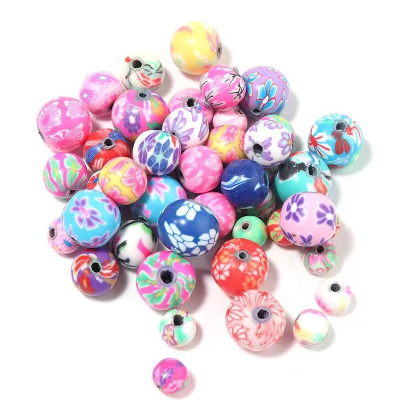 DAHI 250pcs 6mm Polymer Clay Beads Round Beads for Making Bracelet Necklace Earring Accessories DIY Handmade Craf（6mm） - size: 6x6mm