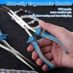 SPEEDWOX 2PCS Long Reach Bent Needle Nose Pliers Set - Smooth Jaw & Bent Needle Nose Pliers for Jewelry Making, Wire Bending & Fishing - style: 2PCS Bent & Needle Nose Pliers Smooth Jaw
