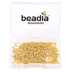 BEADIA 14K Gold Plated Crimp Beads Non Tarnish 2.5mm 600pcs for Jewelry Making Findings - color: Crimp Beads 14K Gold, size: 2.5mm