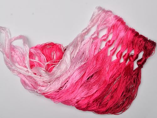 100% Nature Mulberry Handmade Embroidery Silk Thread Woven Jewelry Accessory Artificial Flowers Cross Stitch Floss DIY Sewing Kits 9 Gradient Colors 22m Each (39) - color: 39
