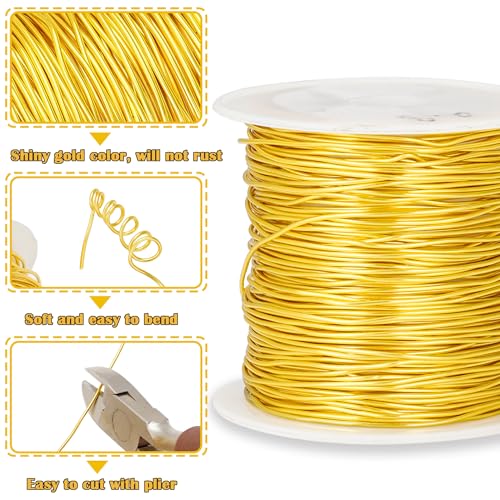 82 Feet Tarnish Resistant Copper Wires 20 Gauge/0.8mm Jewelry Craft Wires Beading Wire for Jewelry Making, Wire Wrapping and Crafting(Gold) - color: 1Gold, size: 20 Gauge