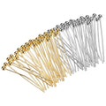 MECCANIXITY 200Pcs Plated Ball Head Pins Jewelry Making 24 Gauge 20mm Wire Head Pins Brass Ball Head Pins End Head Pins for DIY Craft Necklaces Bracelets Earrings, Silver and Gold - color: Silver and Gold, size: 20mm