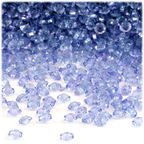 The Crafts Outlet 1,000pc Faceted Plastic Transparent Beads Rondelle 6x4mm Multi Mix Beads