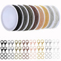 80ft Jewelry Making Kit - 8 Color Stainless Steel Curb Chain, 240 Jump Rings & 80 Lobster Clasps for DIY Bracelet, Earring & Necklace Crafts (2*3 mm) - color: 8 Colors Curb Chain 80FT