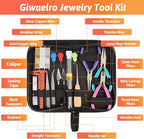 Giwaelro Jewelry Repair Kit for Adults, Jewelry Making Supplies with Pliers, Wires, Findings, Necklace Chains, Magnifier and Storage Bag