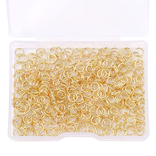 BEADIA 14K Gold Plated Jump Rings Non Tarnish 5mm 400pcs for Jewelry Making Findings - color: 14K Gold, size: 0.7x5mm