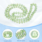 PATIKIL 75 Pcs 8mm OD 5mm Thick Crystal Glass Beads, Rondelle Crystal Beads Faceted Cut Gemstone Strand with Spacer Beads for Craft, Bracelet, Necklace, Light Green - color: Light Green