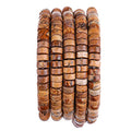 BEADIA Natural Brown Picture Jasper Spacer Beads Caps Loose Semi Gemstone for Beading Jewelry Making 6mmx3mm 38cm - color: Brown Picture Jasper, size: Round 6mm x 3mm